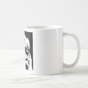 Svartvit lejon popkonst kaffemugg