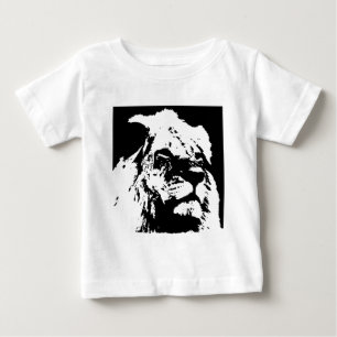 Svartvit lejon popkonst t-shirt