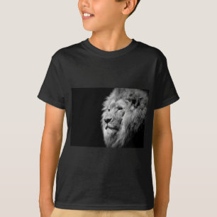 Svartvit Lejon Porträtt - Fotografi på djur T-shirt