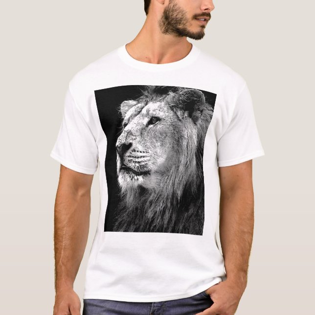 Svartvit Lejon T-shirt (Framsida)