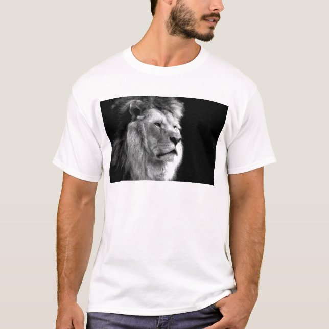 Svartvit Lejon T Shirt (Framsida)