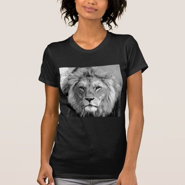 Svartvit Lejon T-shirt (Framsida)