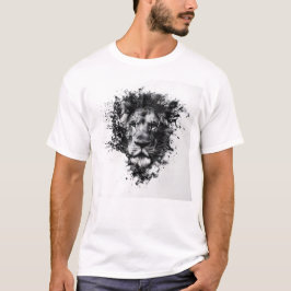 Svartvit lejon t shirt