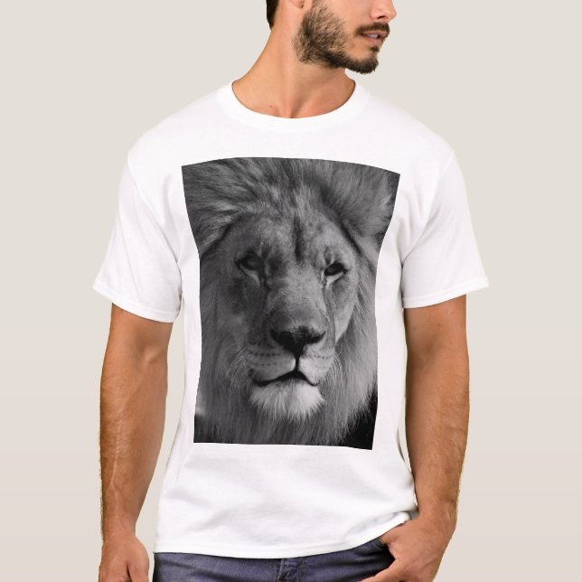 Svartvit Lejon T-shirt (Framsida)