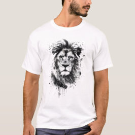 Svartvit lejon t shirt