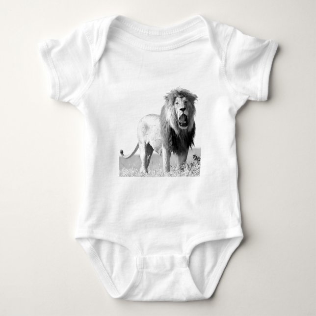 Svartvit Lejon T-shirt (Framsida)
