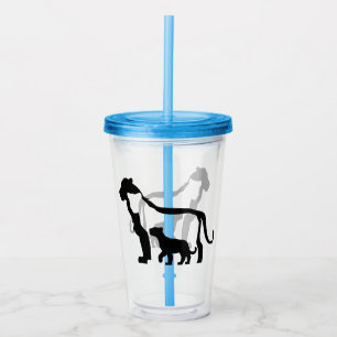 Svartvit Lejon Take Away Mugg