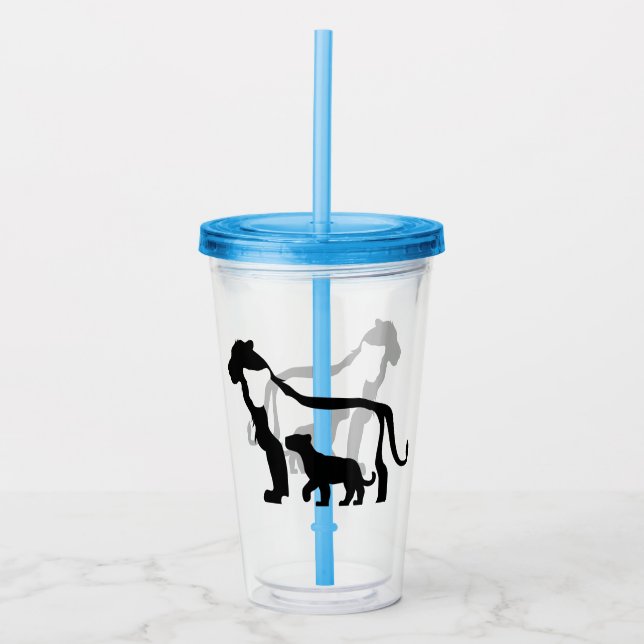 Svartvit Lejon Take Away Mugg (Framsida)