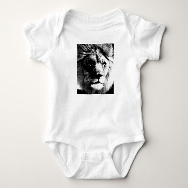 Svartvit Lejon Tee Shirt (Framsida)