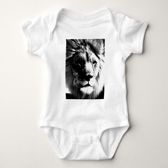 Svartvit Lejon Tee Shirt (Framsida)