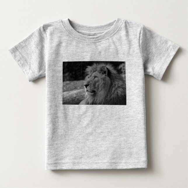 Svartvit Lejon - Vild djur T Shirt (Framsida)