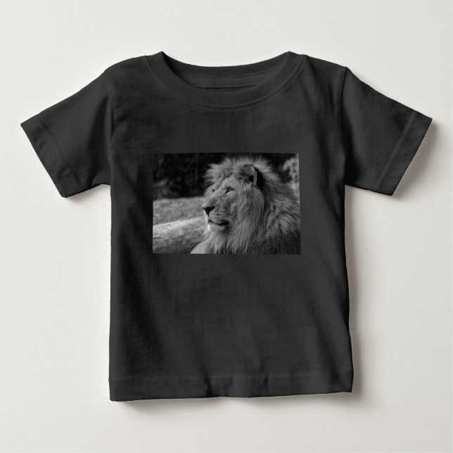 Svartvit Lejon - Vild djur T-shirt (Framsida)