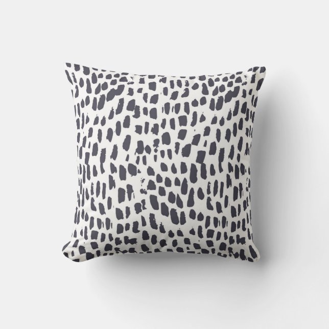 Svartvit Leopard Kudde (Framsida)
