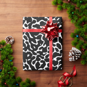 Svartvit leopard mönster presentpapper