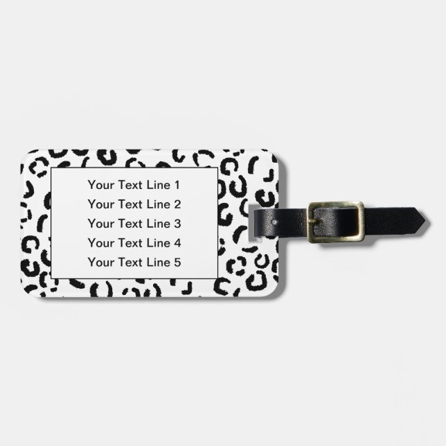 Svartvit Leopardtryckmodell Bagagebricka (Horisontell Framsida)