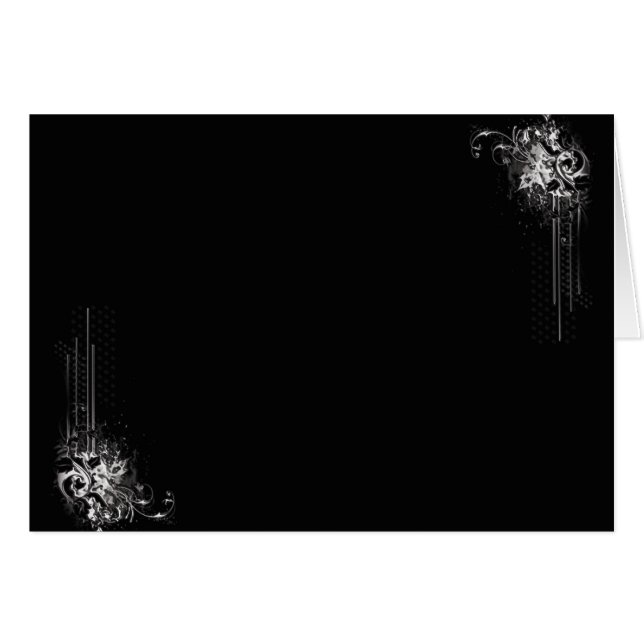 Svartvit (liggande) hälsningskort (Framsidan Horizontal)