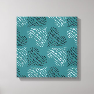 Svartvit Lining Heart Mönster Art Canvastryck