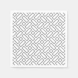 Svartvit linjärt block Mönster - vitt Pappersservett