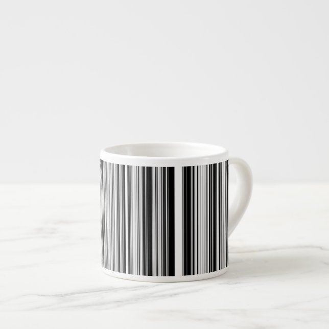Svartvit linjer espressomugg (Framsida höger)