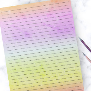 Svartvit Linjer Pastel Watercolor Rainbow Anteckningsblock