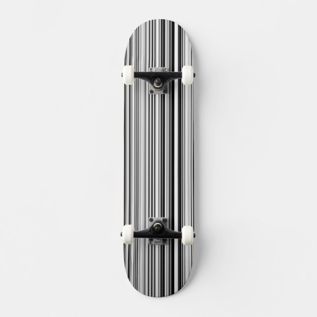 Svartvit linjer skateboard bräda 20,5 cm (Framsida)