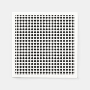 Svartvit, litet Vågrät Polka dots Papper Pappersservett