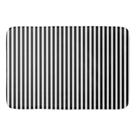 Svartvit Lodrät Rand Stripe Mönster Chic Badrumsmatta