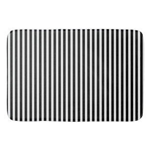 Svartvit Lodrät Rand Stripe Mönster Chic Badrumsmatta