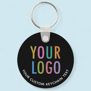 Svartvit Logotyp för Anpassningsbar av  för svart  Nyckelring