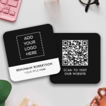 Svartvit Logotyp för Anpassningsbar QR-kod Modern 