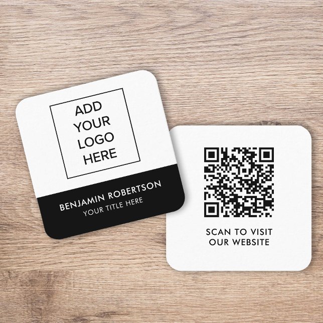 Svartvit Logotyp för Anpassningsbar QR-kod Modern  (Skapare uppladdad)