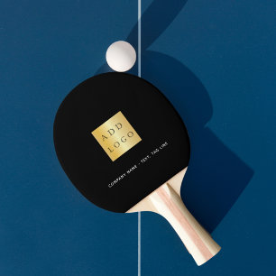 Svartvit logotyp för företag pingisracket