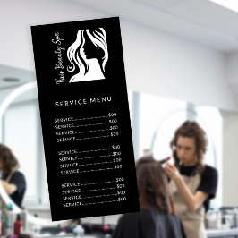 Svartvit logotyp för hårsalon elegant- reklamkort