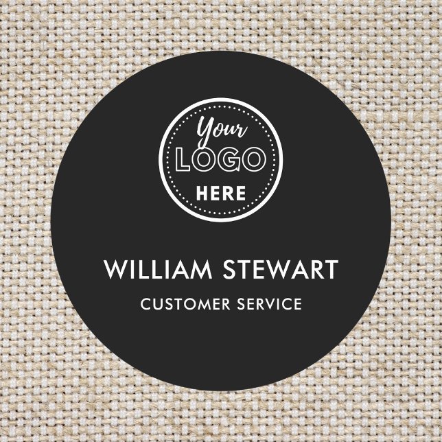 Svartvit Logotyp för Professionell runt medarbetar Namnbricka (Skapare uppladdad)