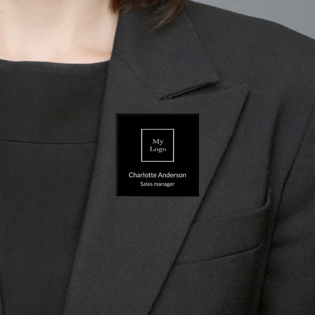 Svartvit logotyp namn bricka knapp (Skapare uppladdad)