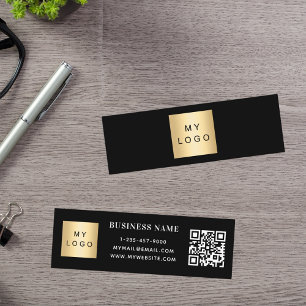 Svartvit logotyp QR-kod Mini Visitkort