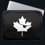 Svartvit lönnlöv för kanadensisk pirat laptop sleeve<br><div class="desc">Svartvit lönnlöv för kanadensisk pirat</div>