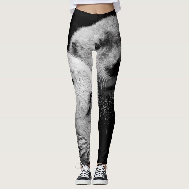 Svartvit luft. leggings (Framsida)