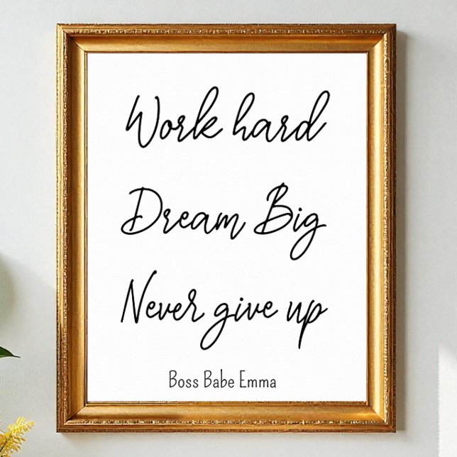 Svartvit lyckad offertarbetshäck poster (Skapare uppladdad)