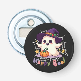 Svartvit lycklig Boo Cute Ghost-bakgrund Flasköppnare