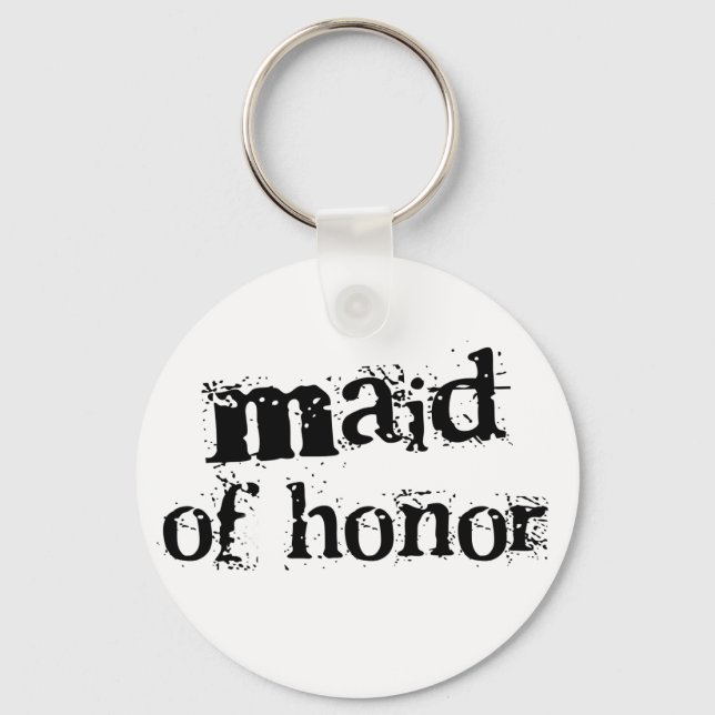 Svartvit maid of honor nyckelring (Framsida)