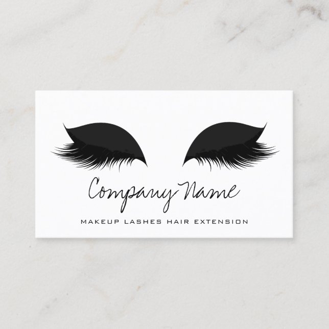 Svartvit makeup Artist Lash Extension Black White Tidsbeställning Kort (Framsida)