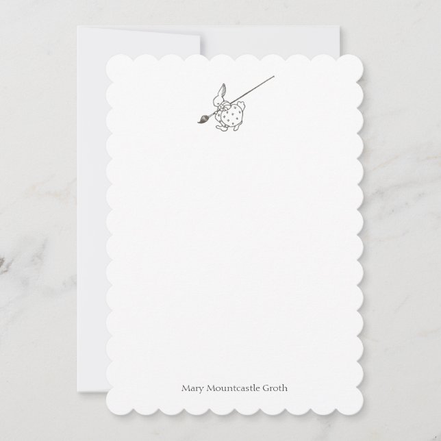 Svartvit målarkanin anteckningskort (Framsida)