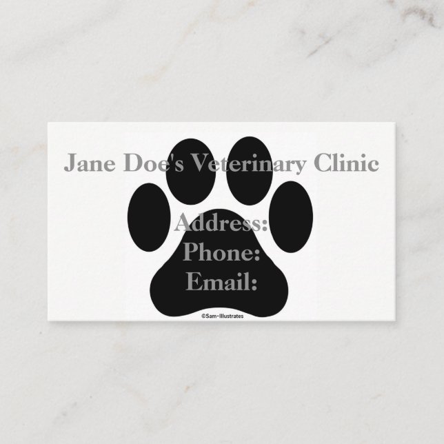 Svartvit mall för tasstryckvisitkort visitkort (Framsida)