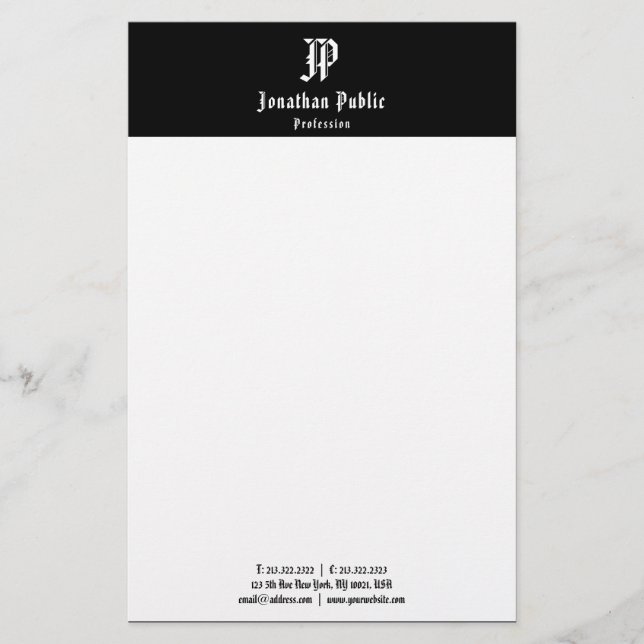 Svartvit mall för Vintage av elegant Brevpapper (Framsida)