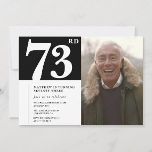 Svartvit Manar 73-årsdag Inbjudningar