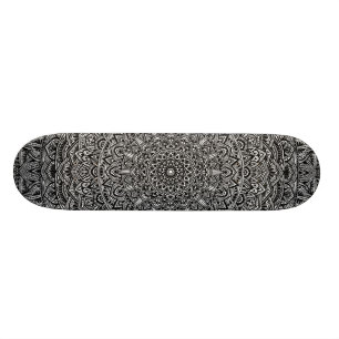 Svartvit Mandala för Zen Mini Skateboard Bräda 18,5 Cm