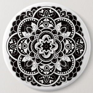Svartvit mandala knapp
