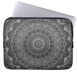 Svartvit Mandala Laptop Fodral
