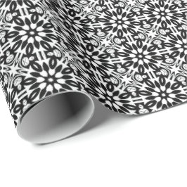 Svartvit Mandala linjer Mönster 3 Presentpapper